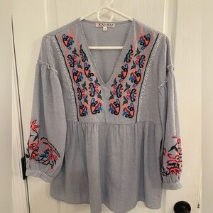 Embroidered boho blouse.